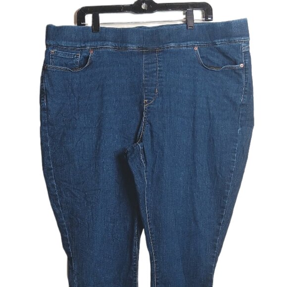 Signature Levi Strauss Pull On Jeans Women’s 22 Medium Wash High Super Skinny - Picture 2 of 4